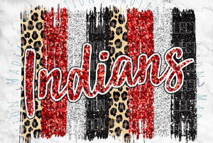 Indians Brushstrokes Faux Glitter Red