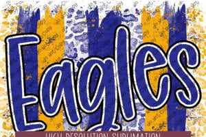 Eagle Brushstrokes Blue & Gold