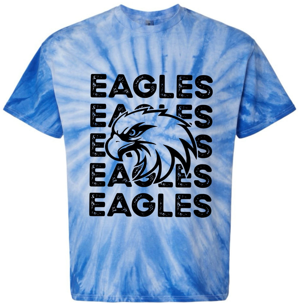 Eagles Blue Tie Dye Black design