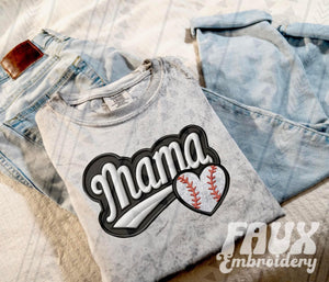 Mama Baseball Heart