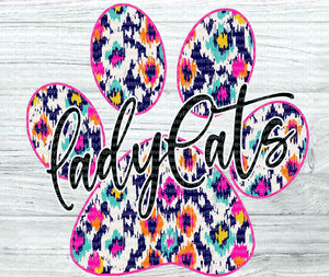 Ladycats Bright Digital Paw Print