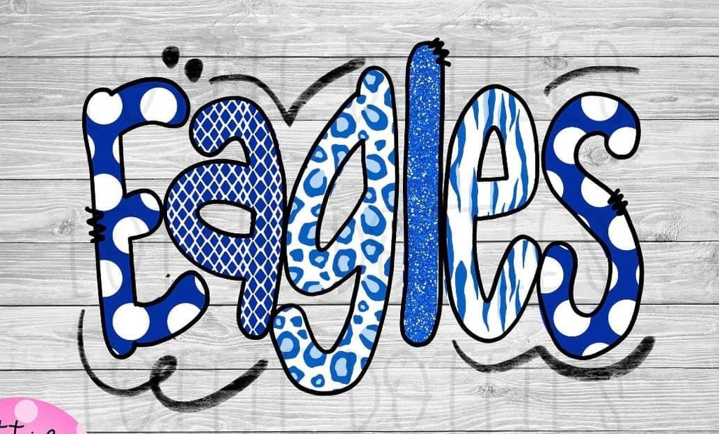 Eagles Pattern Letters Blue & White