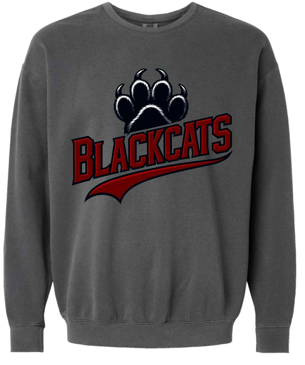 Blackcats Paw print Comfort Colors Sweatshirt