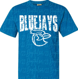 Bluejays Distressed White Design T-shirt