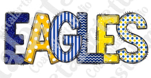 Eagles Pattern Letters Blue & Gold