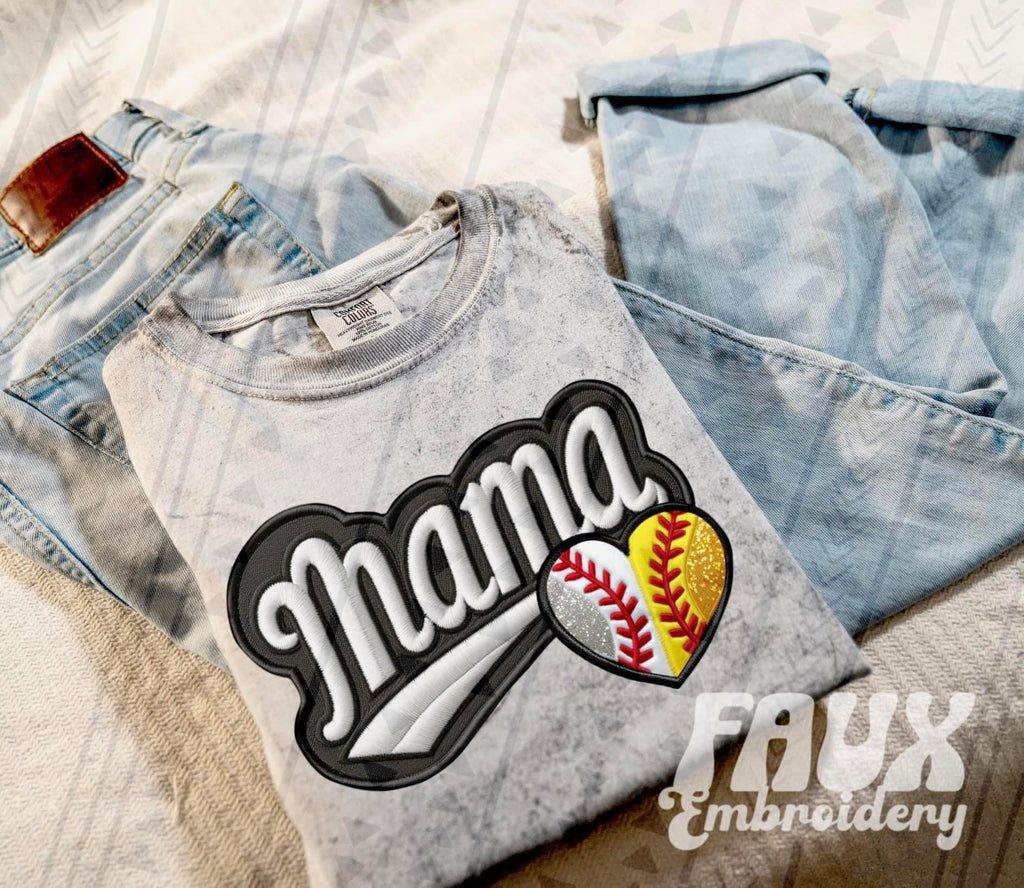 Mama Baseball/Softball Heart