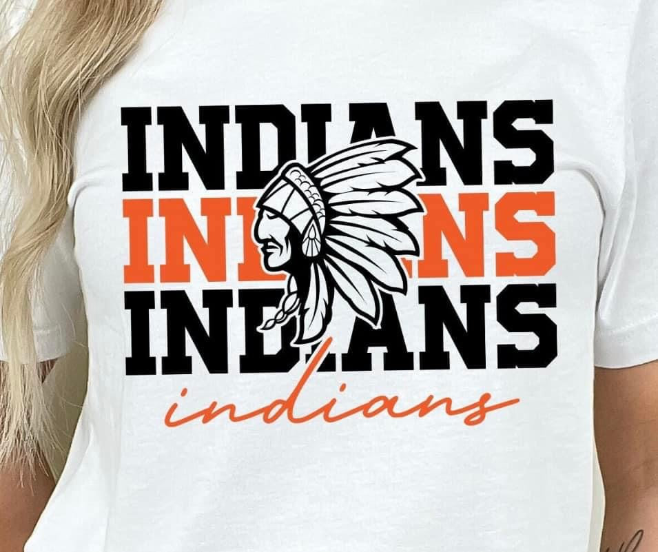 Indians Stacked Orange & Black Long Sleeves