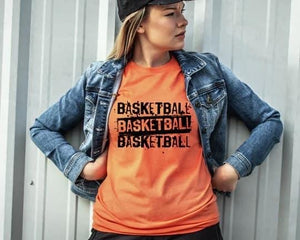 Basketball Stacked Black Design