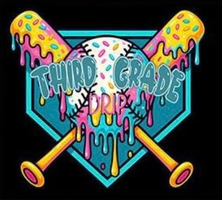 Third Grade Drip Teal and Pink