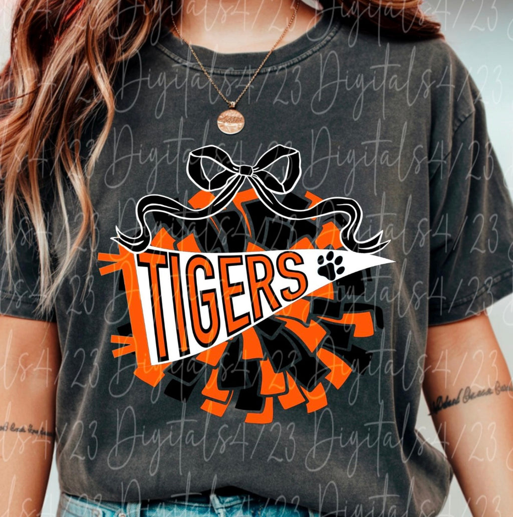 Tigers Pom Pom Pennant Youth Comfort Colors