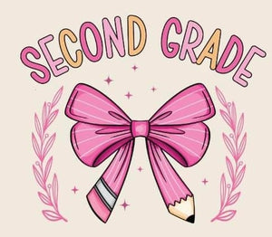 Second Grade Pink Pencil Bow