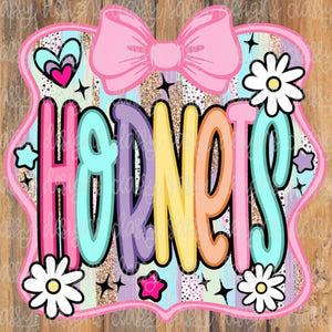Hornets Pastels With Flowers and Bow