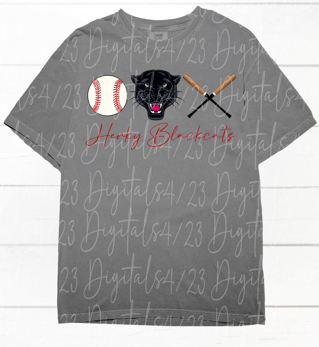 Herky Blackcats Baseball Comfort Colors