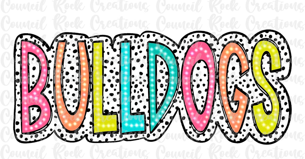 Bulldogs polka dot and colorful