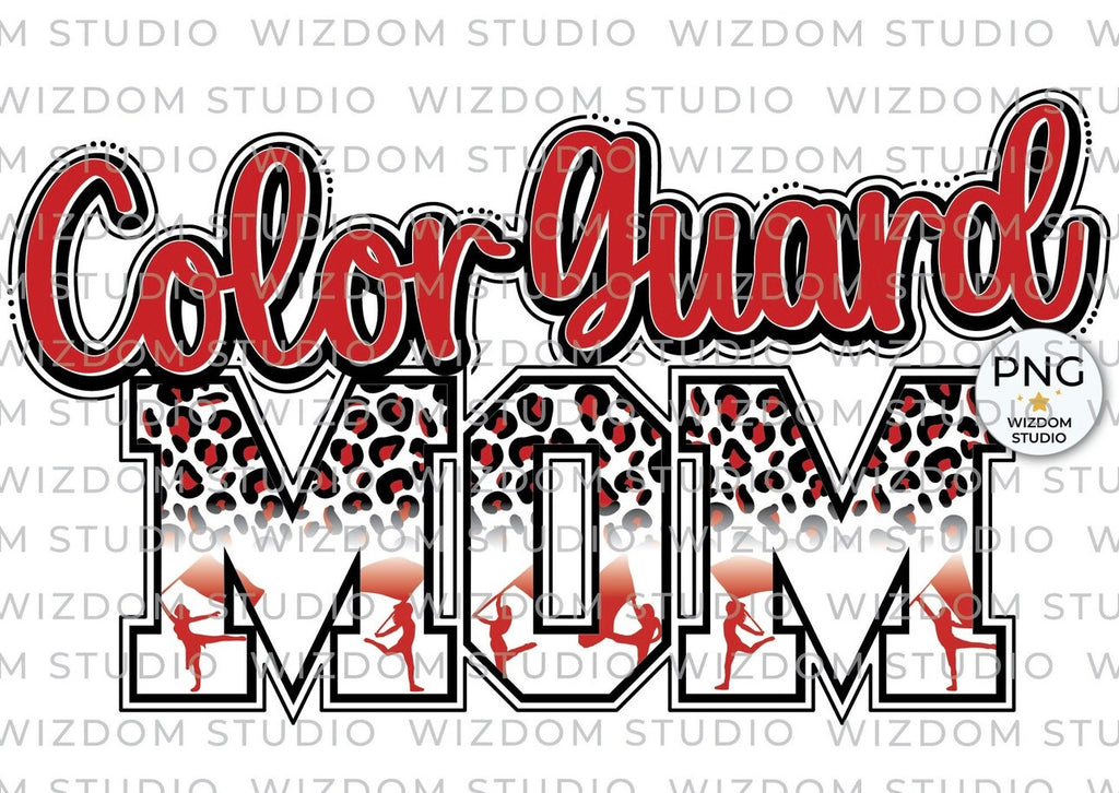 Color Guard Mom Red Leopard