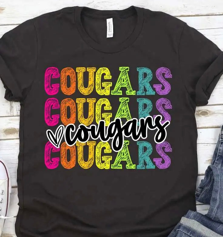 Cougars rainbow stacked