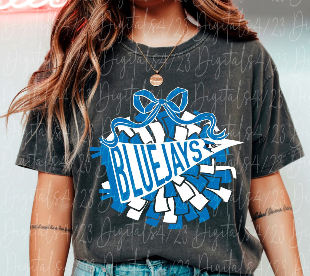 Bluejays Coquette Pom pom Pennant Comfort Colors
