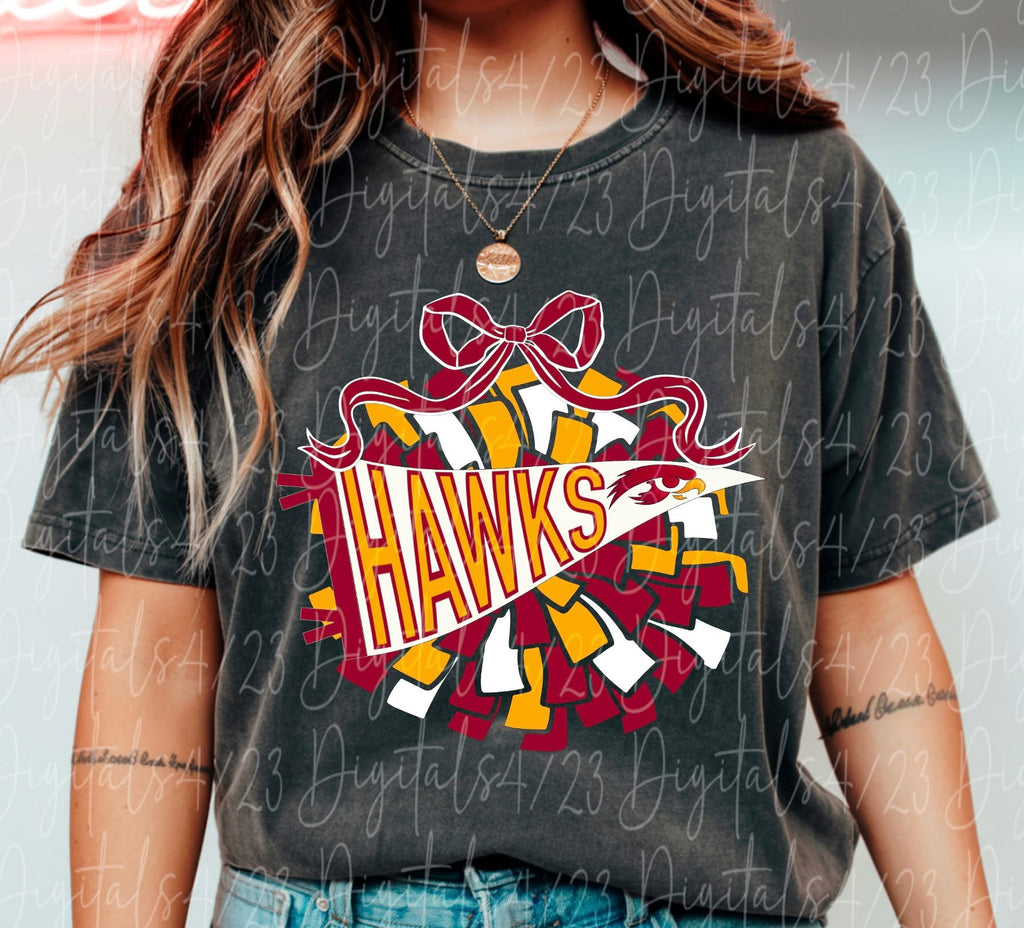 Hawks Coquette Pom pom Pennant Comfort Colors