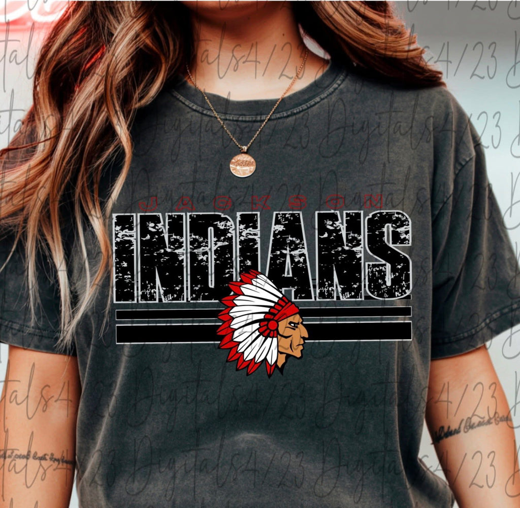 Jackson Indians Striped Comfort Colors