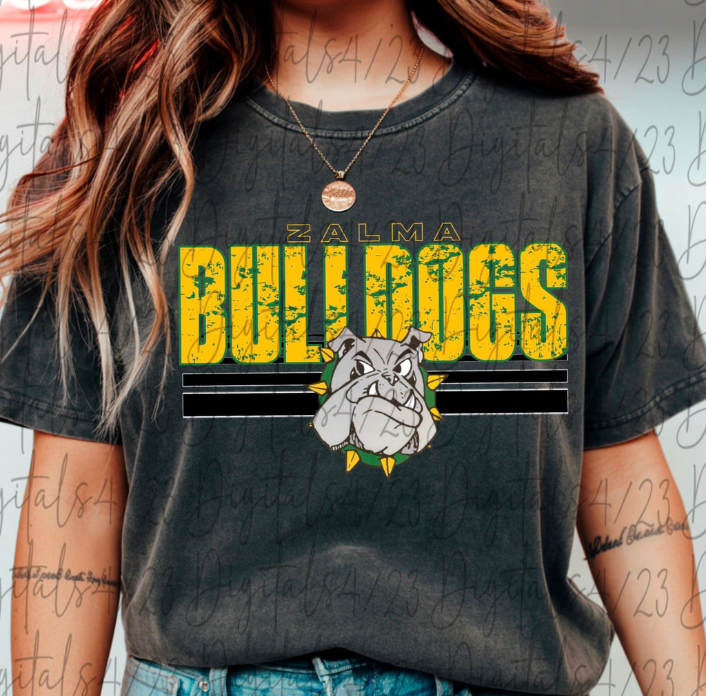 Zalma Bulldogs Strips Comfort Colors
