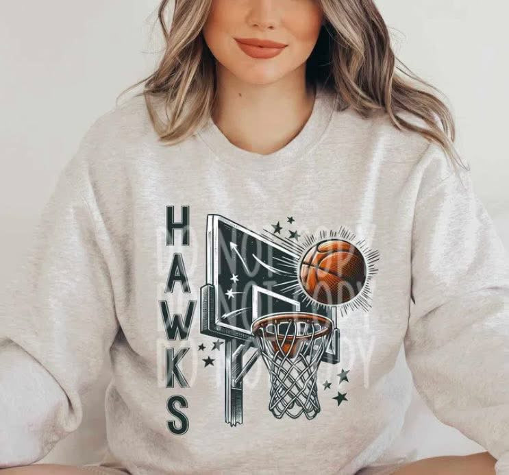 Hawks Basketball & Goal