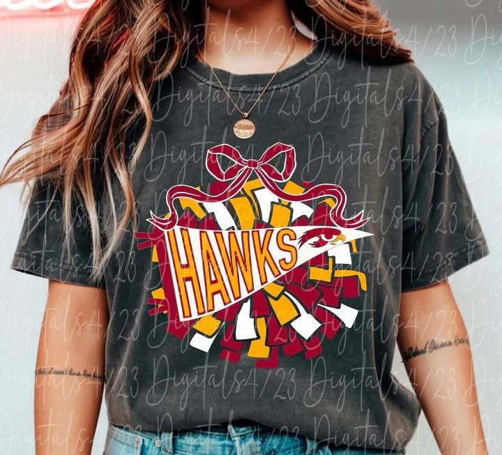 Hawks Pom Pom Pennant Youth Comfort Colors