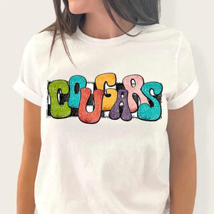 Cougars Groovy Letters & Checker