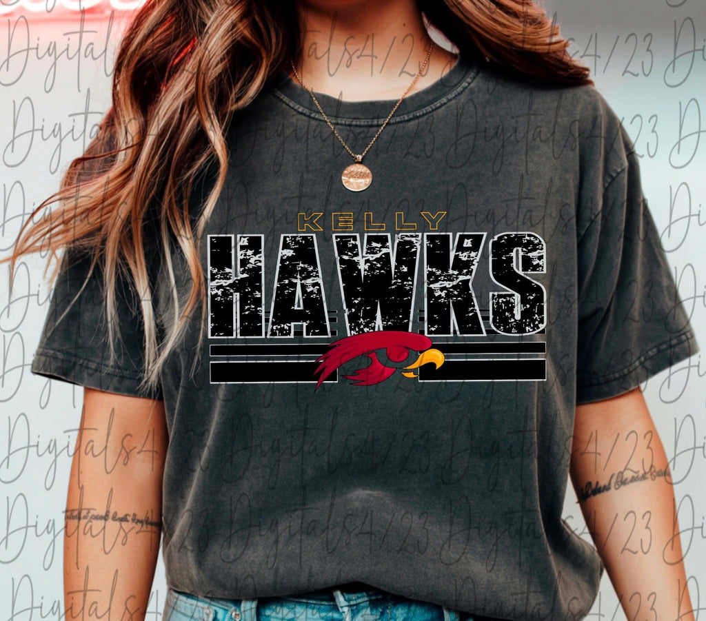 Kelly Hawks with Strips Comfort Colors
