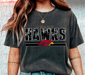 Kelly Hawks Strips Bella Canvas/Gildan youth