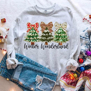Winter Wonderland Christmas Trees with Bows