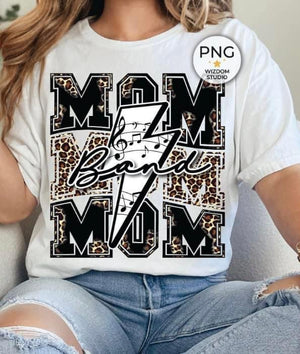 Band Mom Black and Leopard Stacked