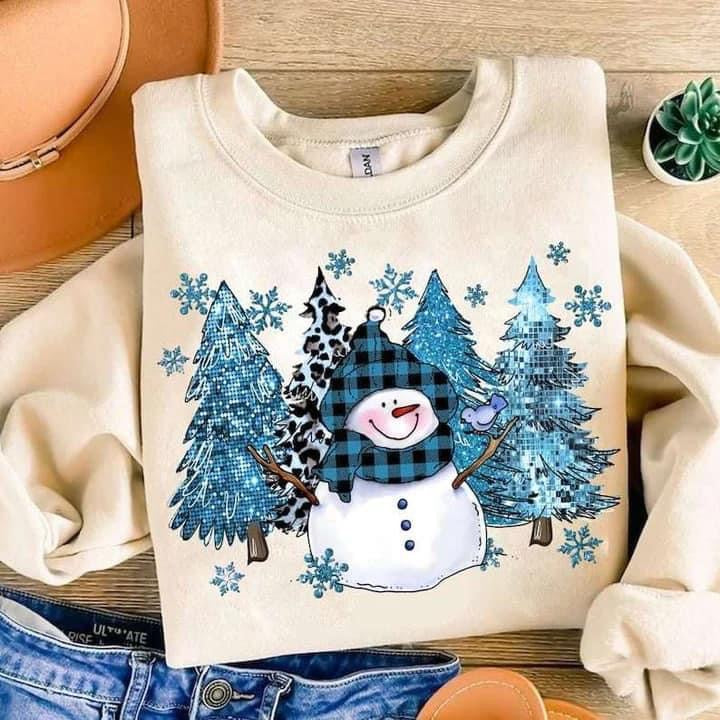 Snowman Blue Scene