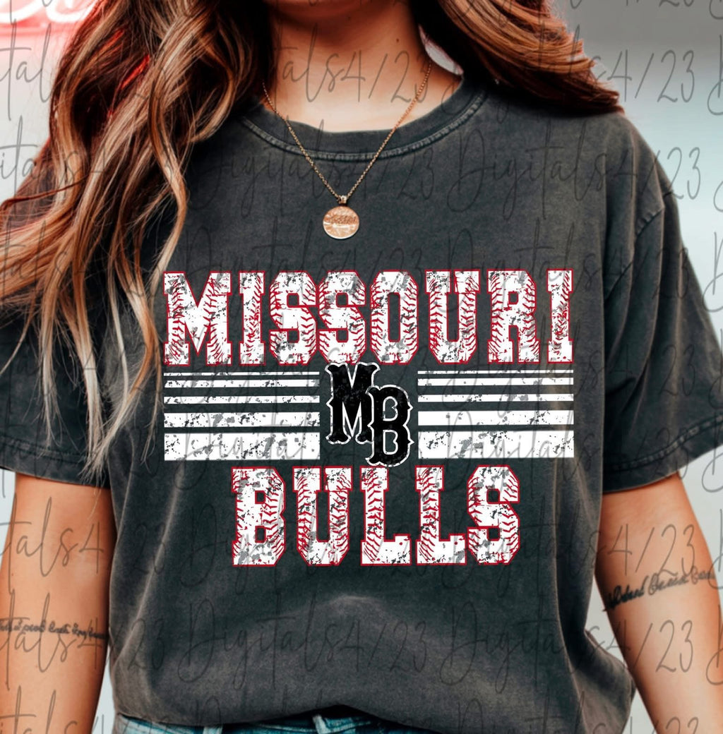 Missouri Bulls Baseball Font Comfort Colors
