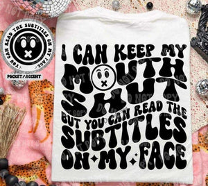 Subtitles on my Face