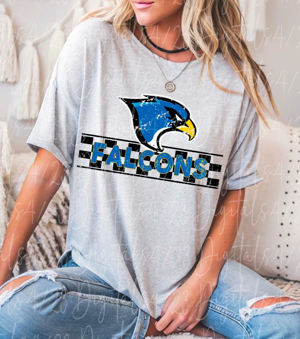 Falcons Distressed Checker