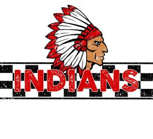Indians Distressed Checker T-Shirt