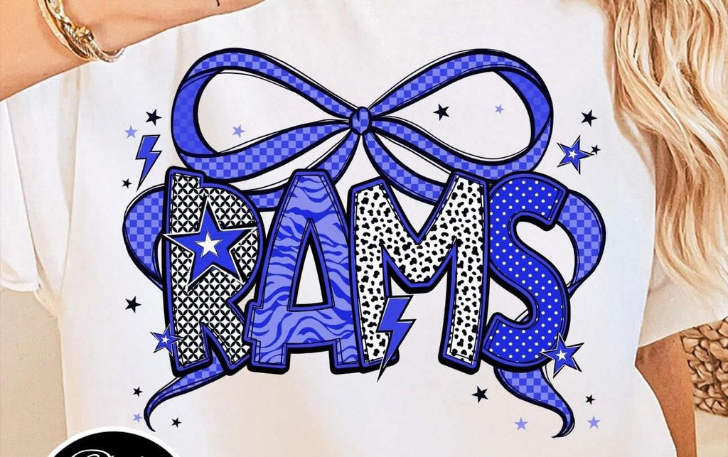 Rams Thin Blue Ribbon Bow