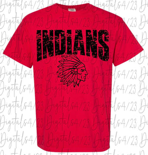 Indians Distressed Black Design T-shirt