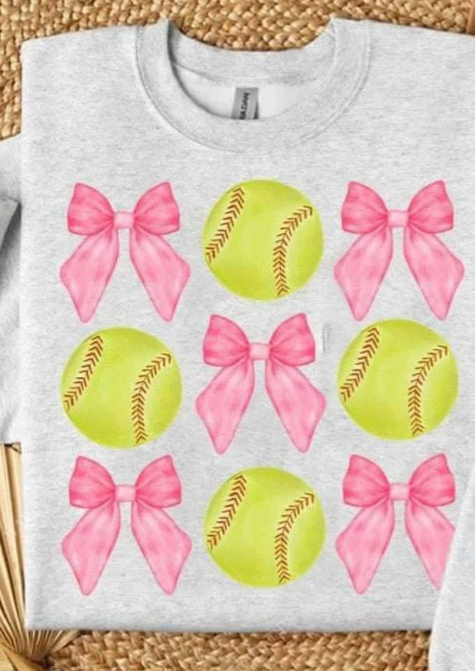 Softball and Bow Collage Youth