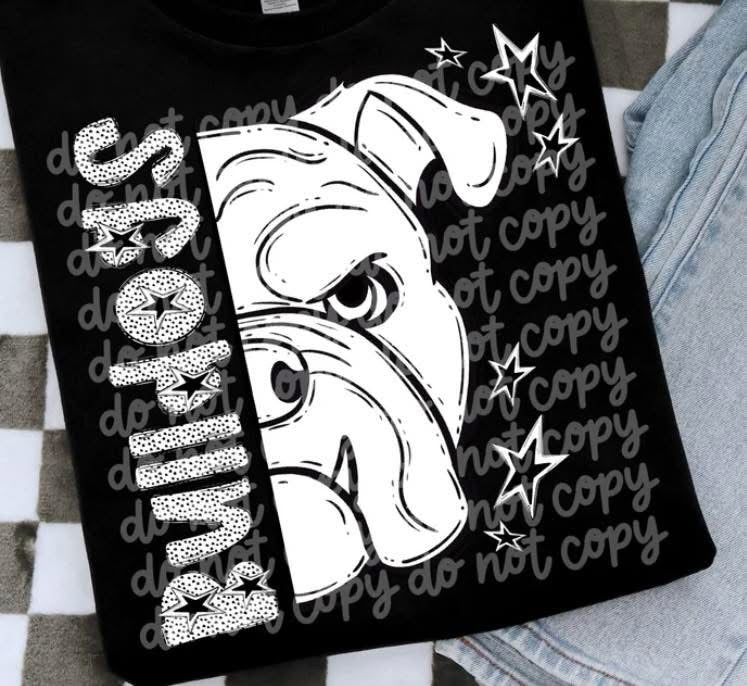 Bulldogs Vertical Half