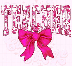 Teacher Bow Pink