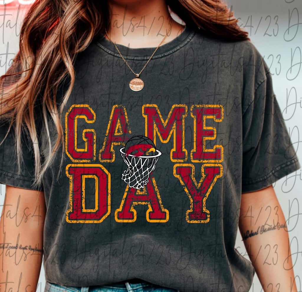 Hawks Game Day Basketball Bella Canvas T-Shirt or Gildan Sweatshirt