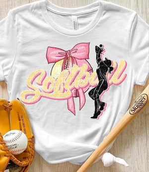 Softball with Pink Bow