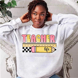 Teacher Life Ruler & Pencil hoodie