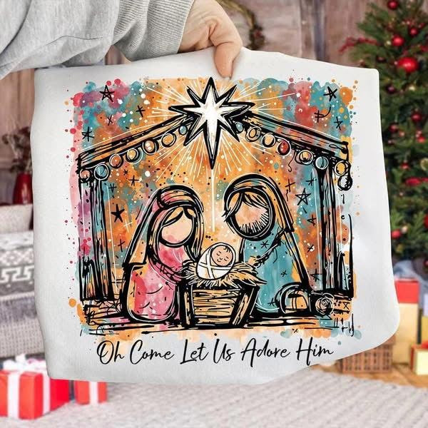 Oh Come Let Us Adore Him Manger Scene