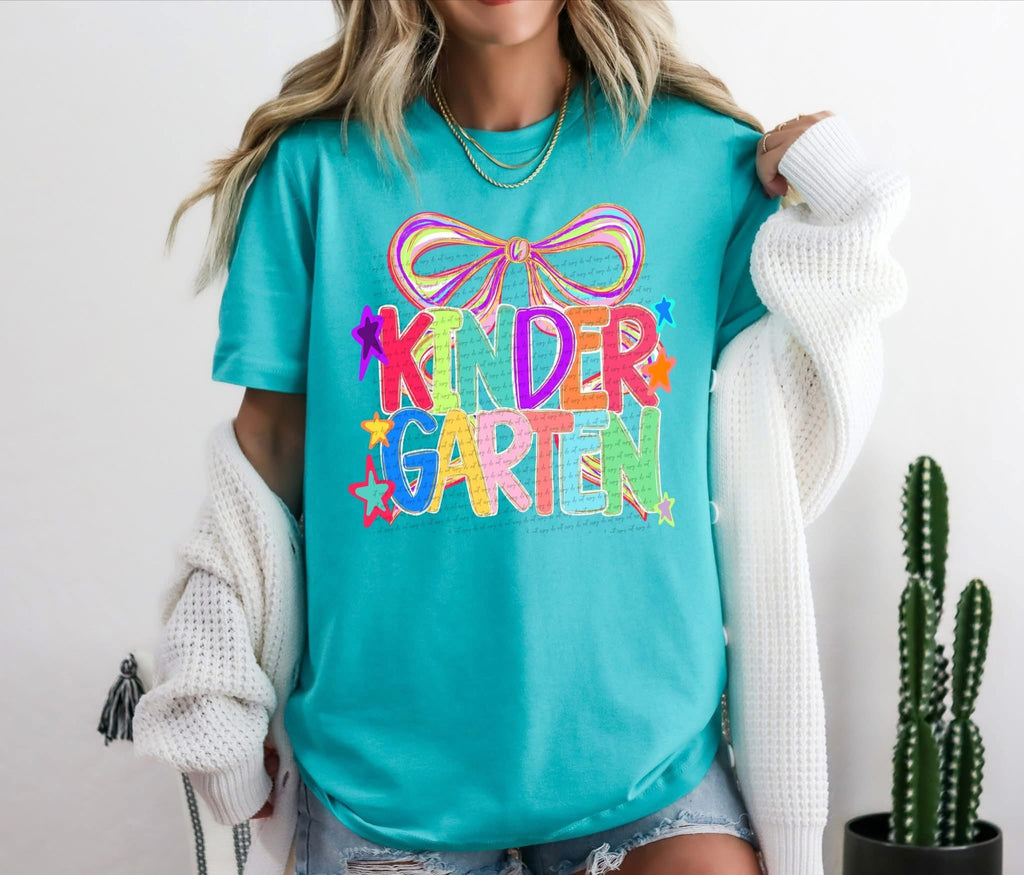 Kindergarten Bright Paint Bow Comfort Colors