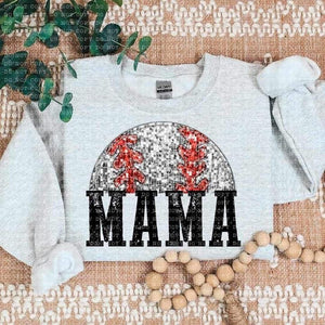 Baseball Mama Faux Sequins