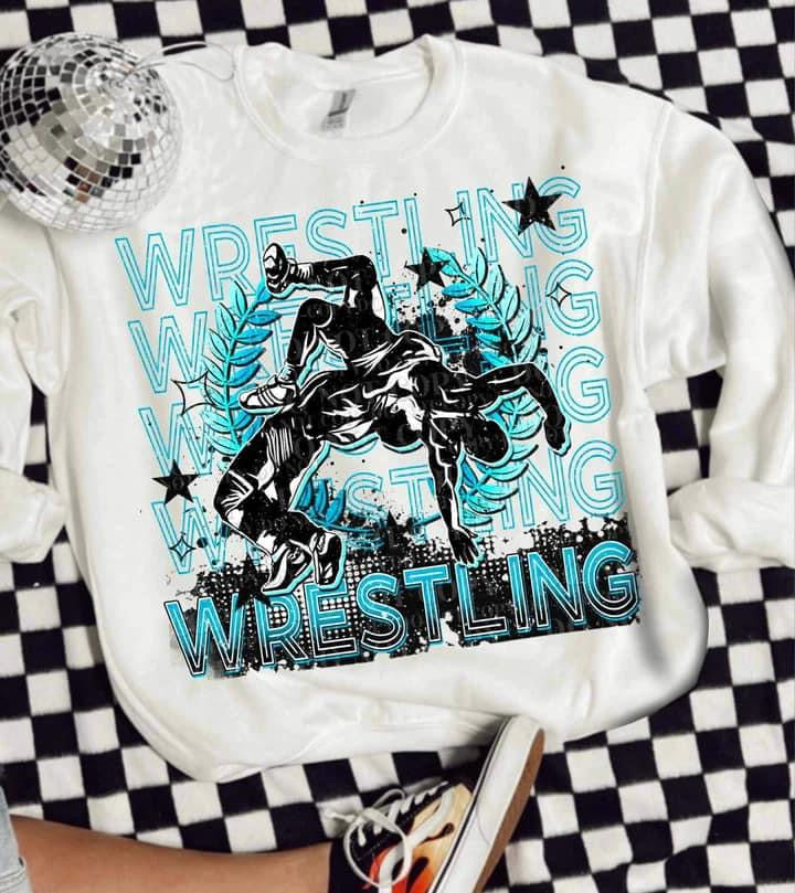 Wrestling blue design