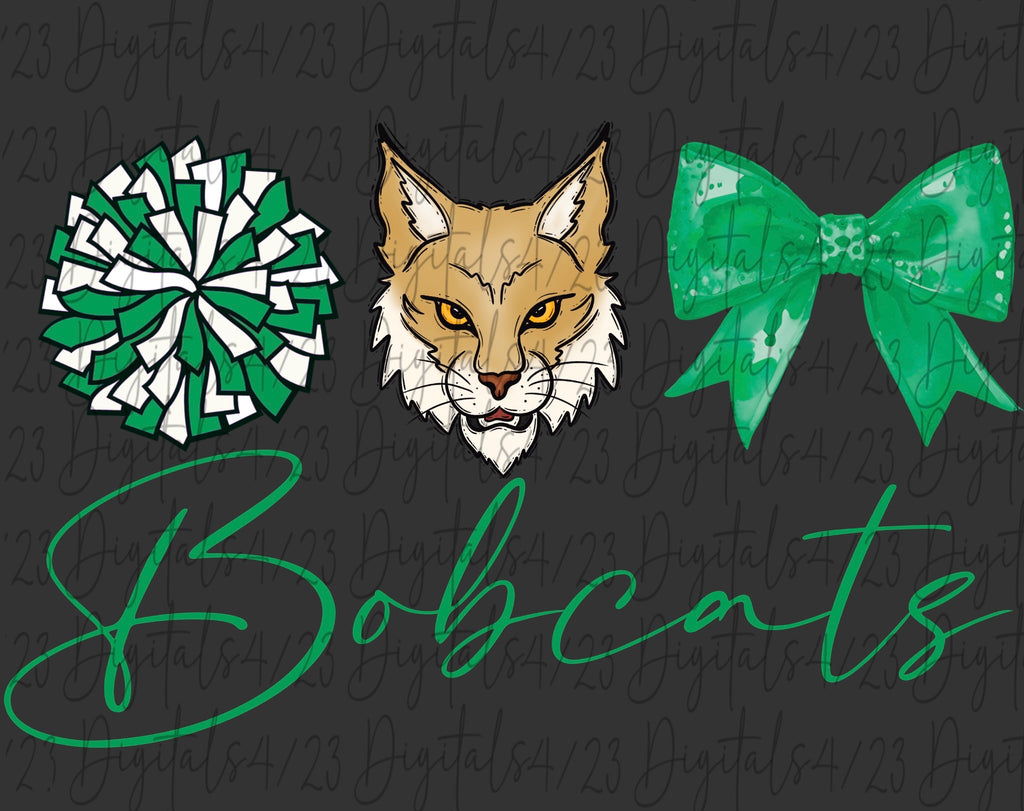 Bobcats Green Cheer Trio