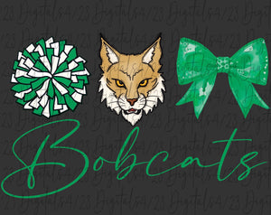 Bobcats Green Cheer Trio